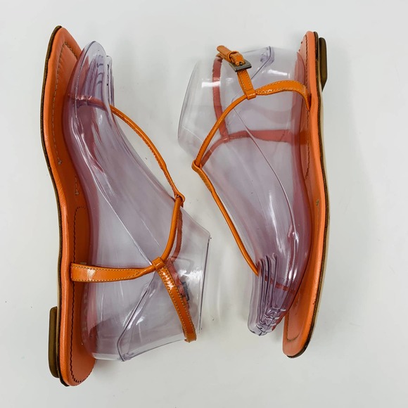 Prada Coral Patent Leather Sandals Made In Italy Worn A Few Times Size 37 (6.5) - Picture 3 of 12